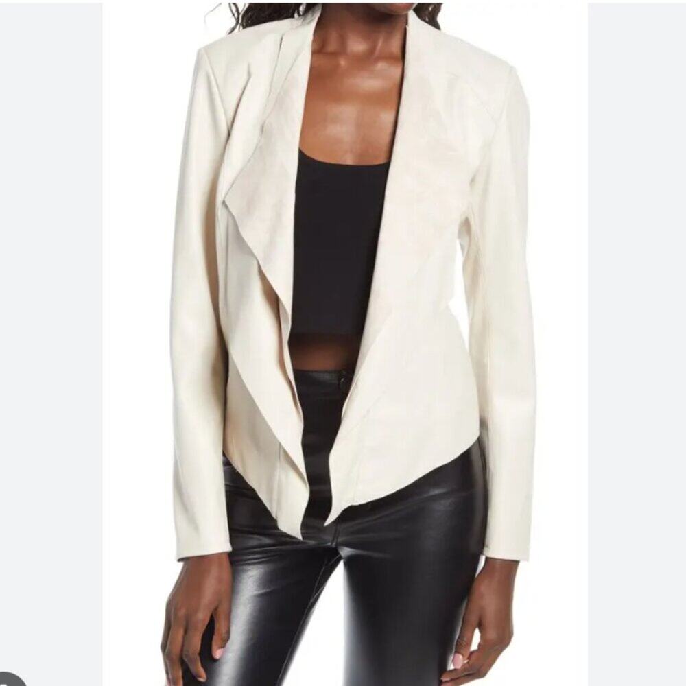 NWT BlankNYC  Faux Leather Drape Front Jacket - Lead The Way Size XS